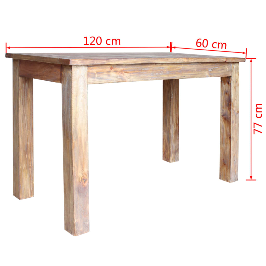 Eettafel 120X60X77 Cm Massief Gerecycled Hout