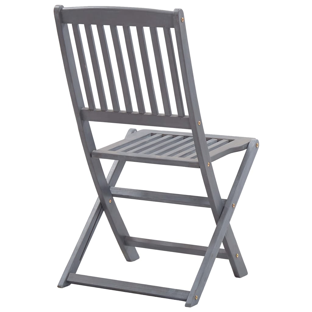 Tuinstoelen Inklapbaar Massief Acaciahout Grijs