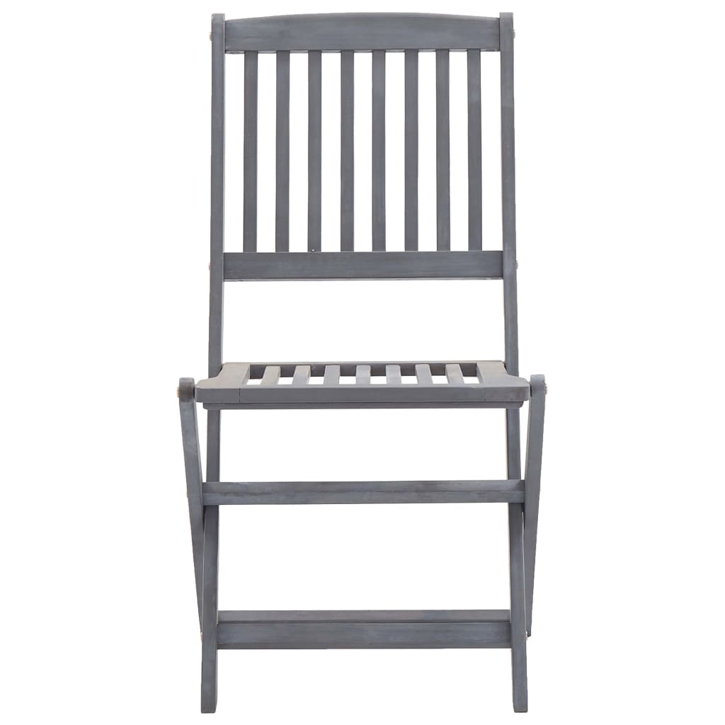 Tuinstoelen Inklapbaar Massief Acaciahout Grijs