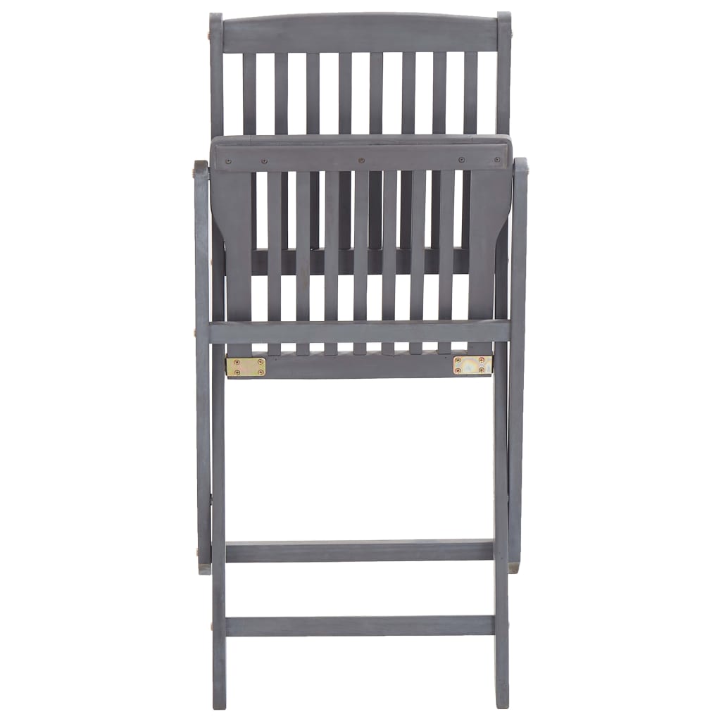 Tuinstoelen Inklapbaar Massief Acaciahout Grijs