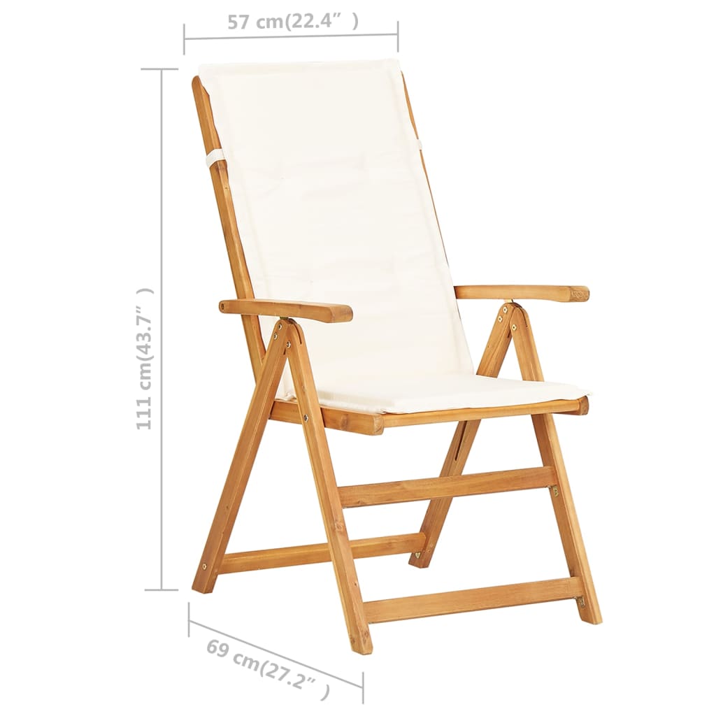 Tuinstoelen Verstelbaar Massief Acaciahout Bruin