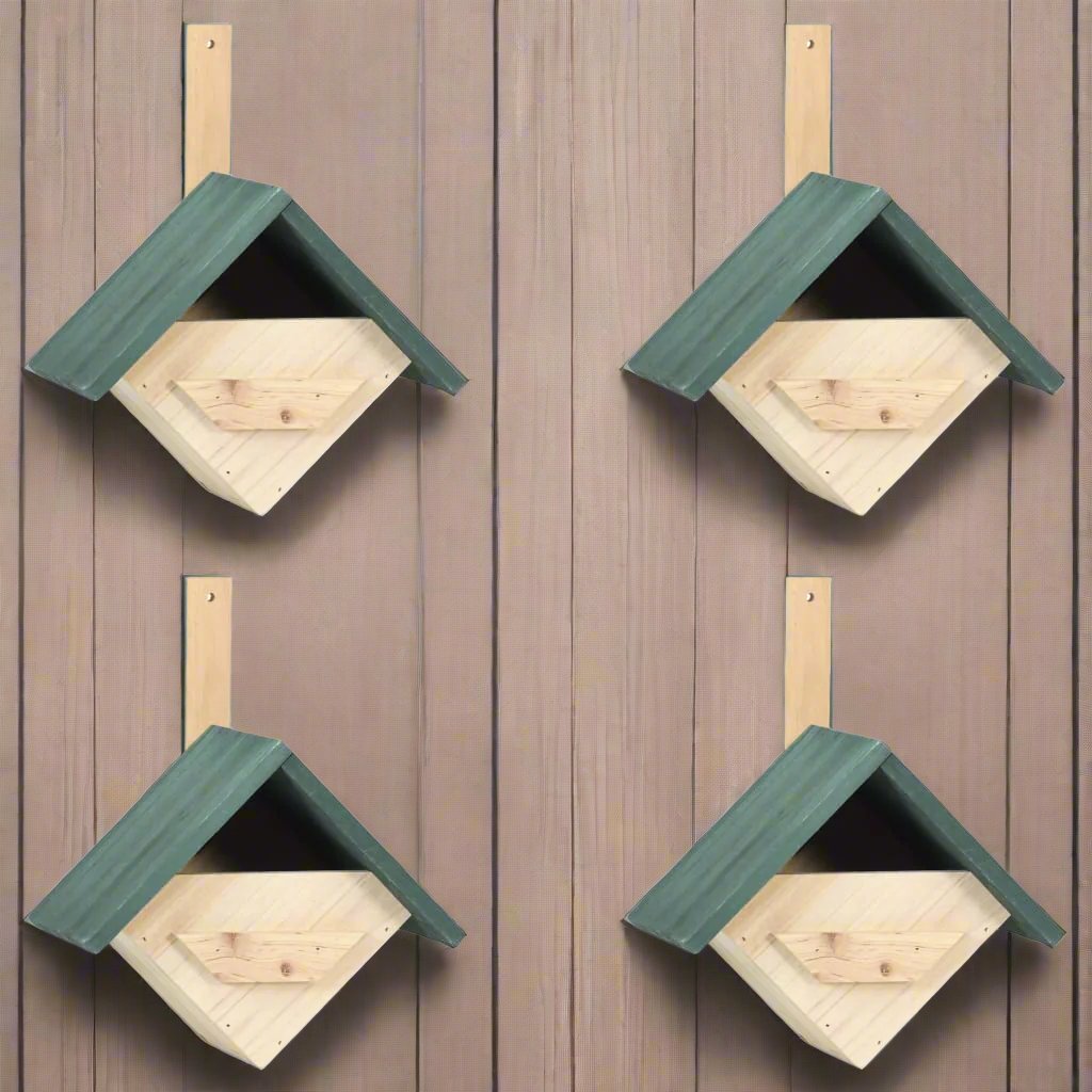 Vogelhuisjes 4 St 24X16X30 Cm Vurenhout