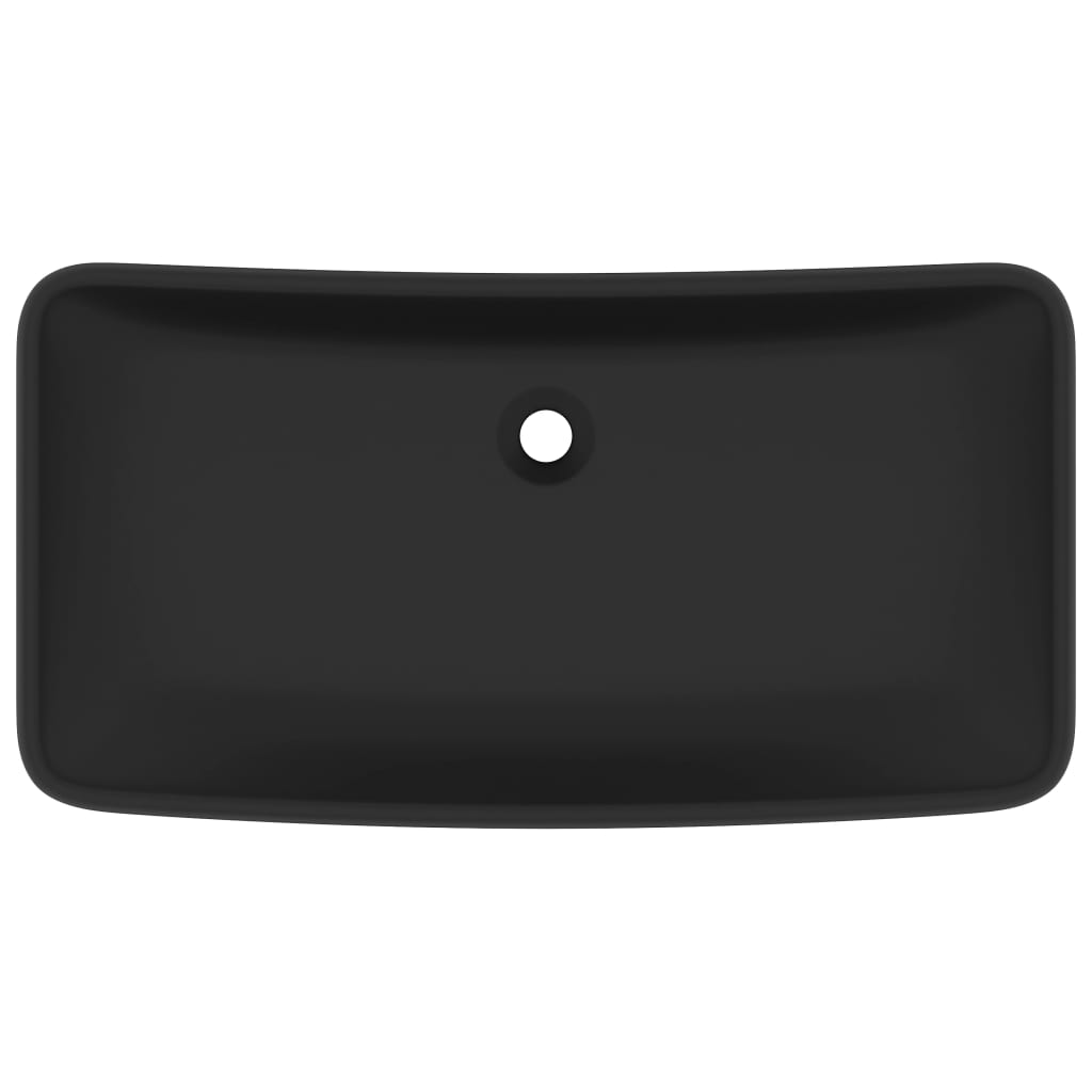 Wastafel Rechthoekig 71X38 Cm Keramiek Matzwart