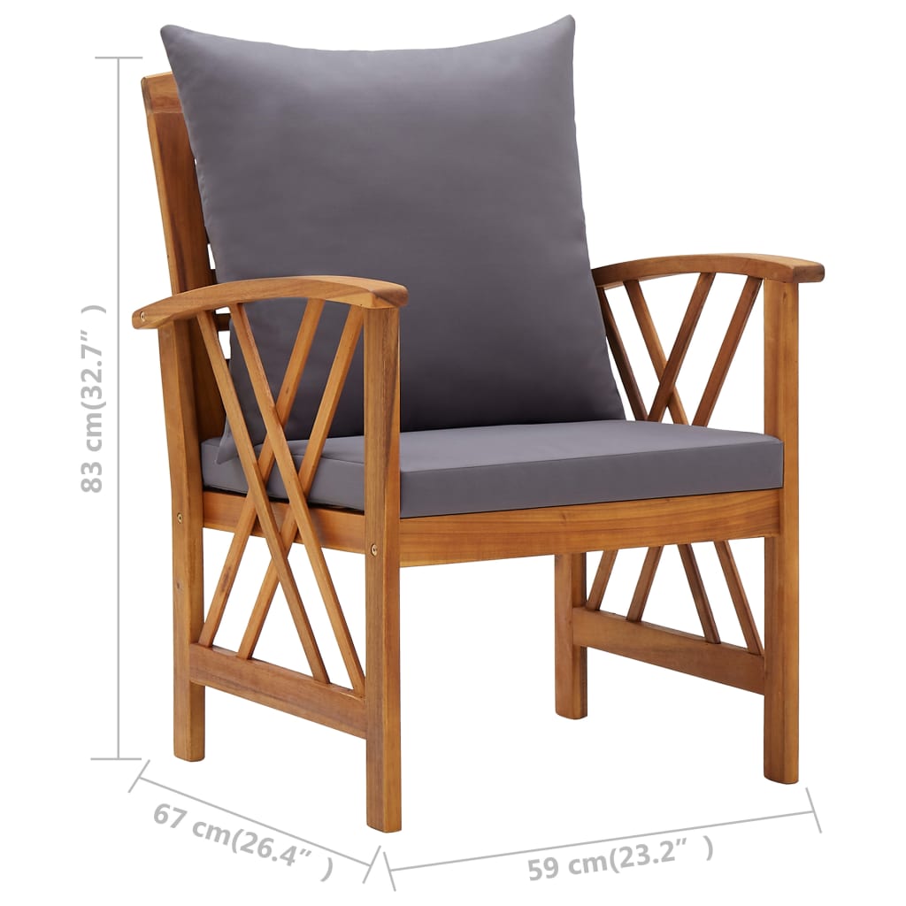 Tuinstoelen Met Kussens Massief Acaciahout