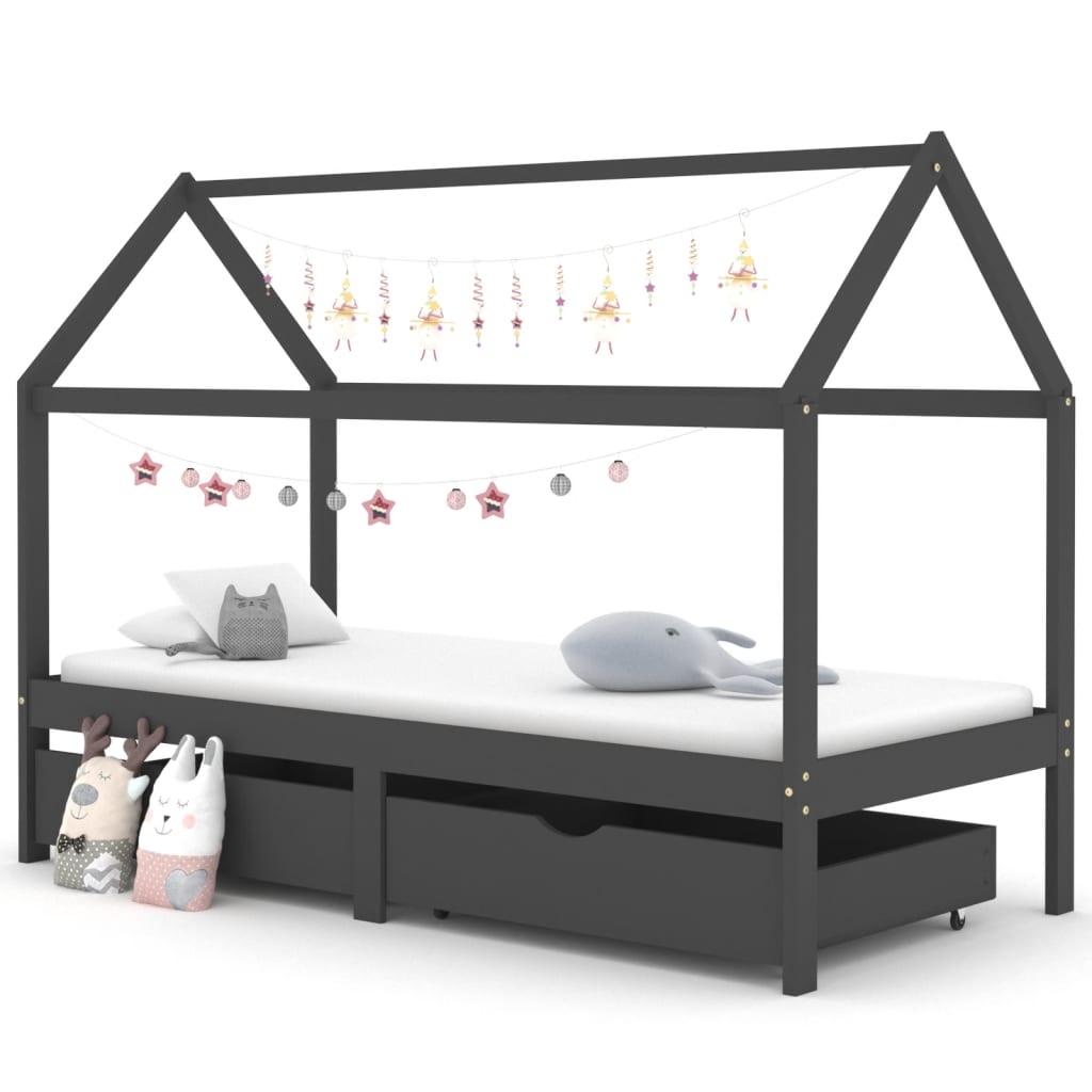 Kinderbedframe Met Lades Grenenhout