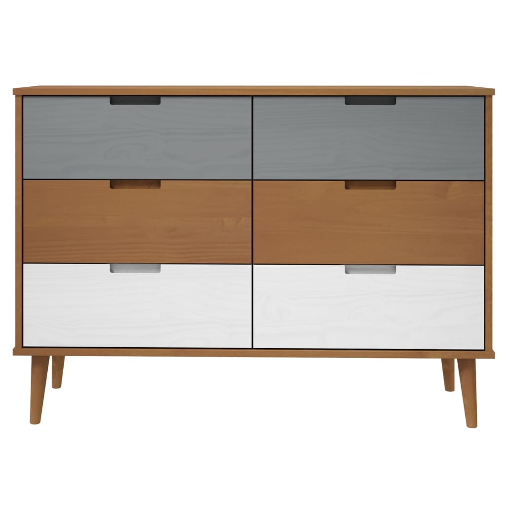 Ladekast Molde 3X40X80 Cm Massief Grenenhout