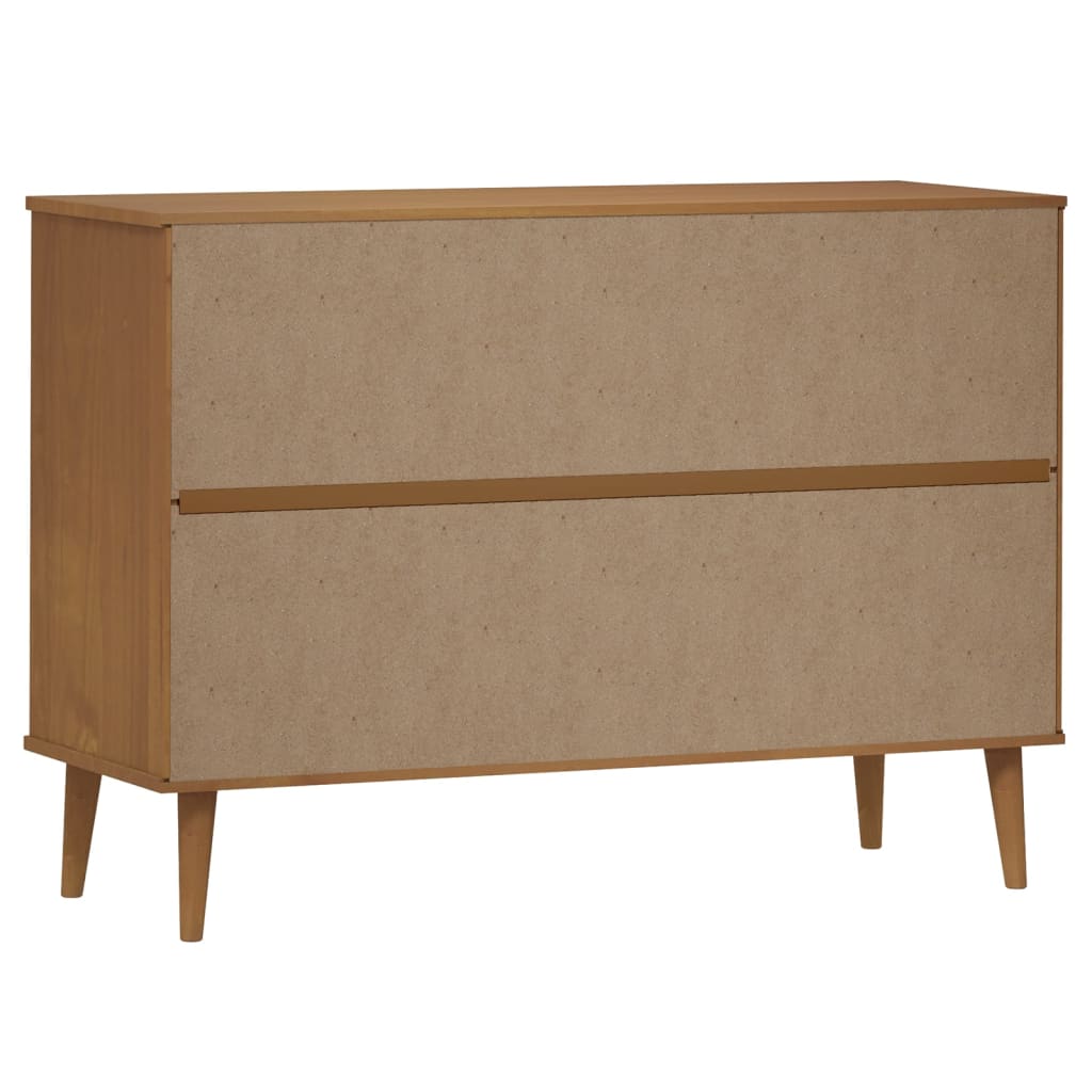 Ladekast Molde 3X40X80 Cm Massief Grenenhout