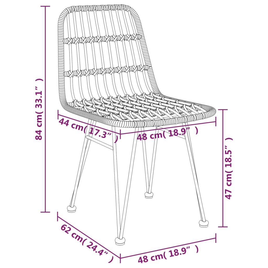 Tuinstoelen 48X62 84 Cm Pe Rattan