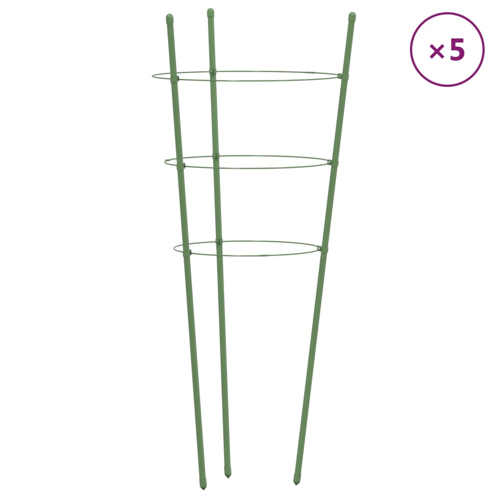 Plantensteunen Met 3 Ringen 4 Cm Staal Groen