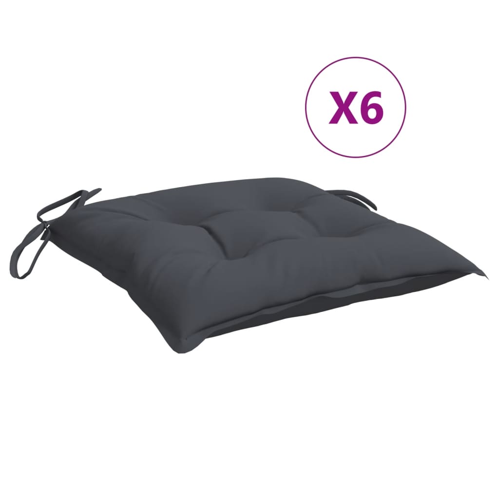 Stoelkussens 6 St 50X50X7 Cm Oxford Stof Antracietkleurig