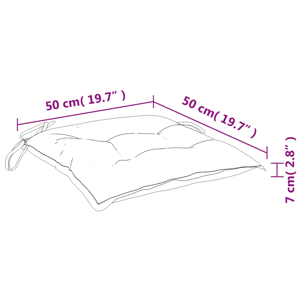 Stoelkussens 6 St 50X50X7 Cm Oxford Stof Antracietkleurig