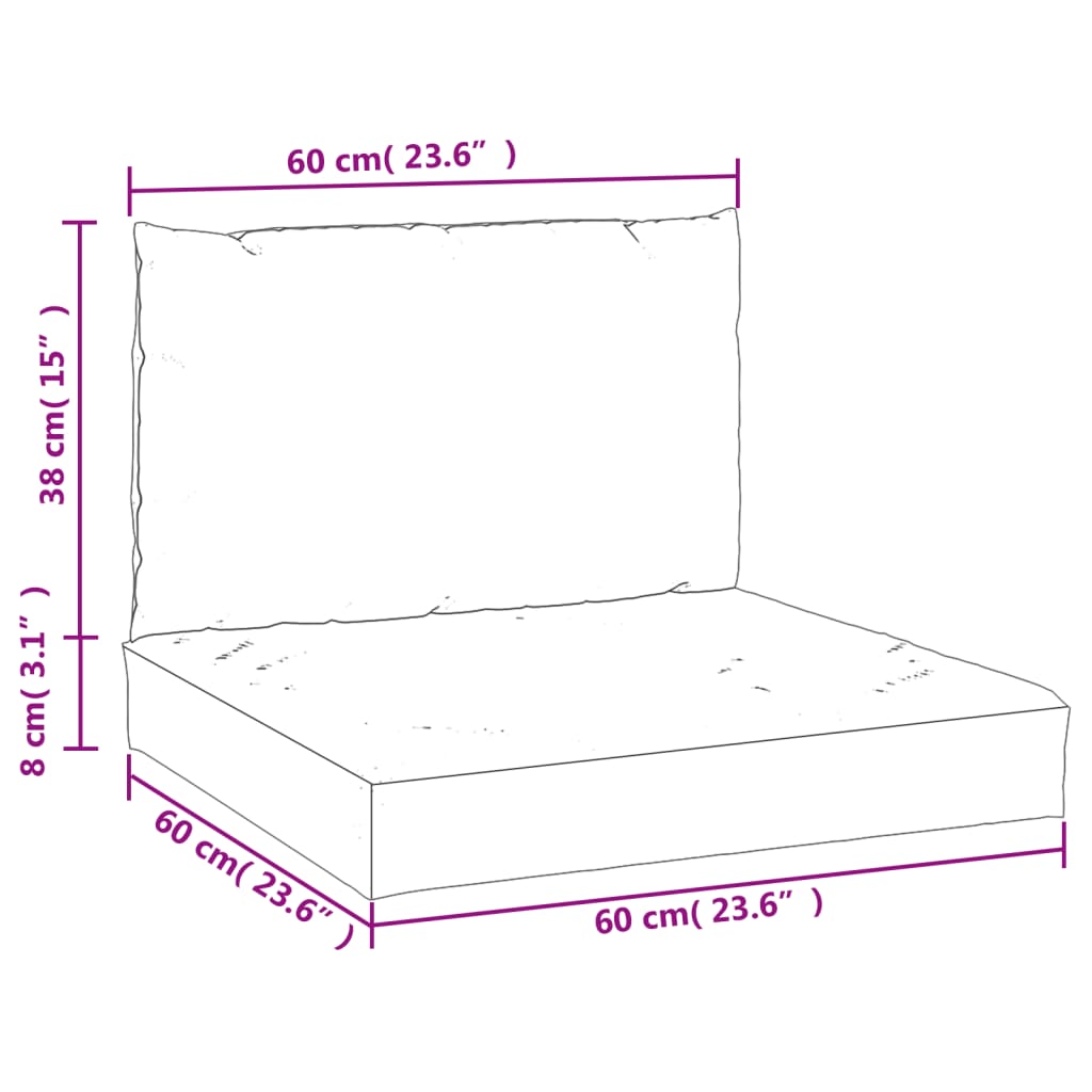 Palletkussens 2 St Stof