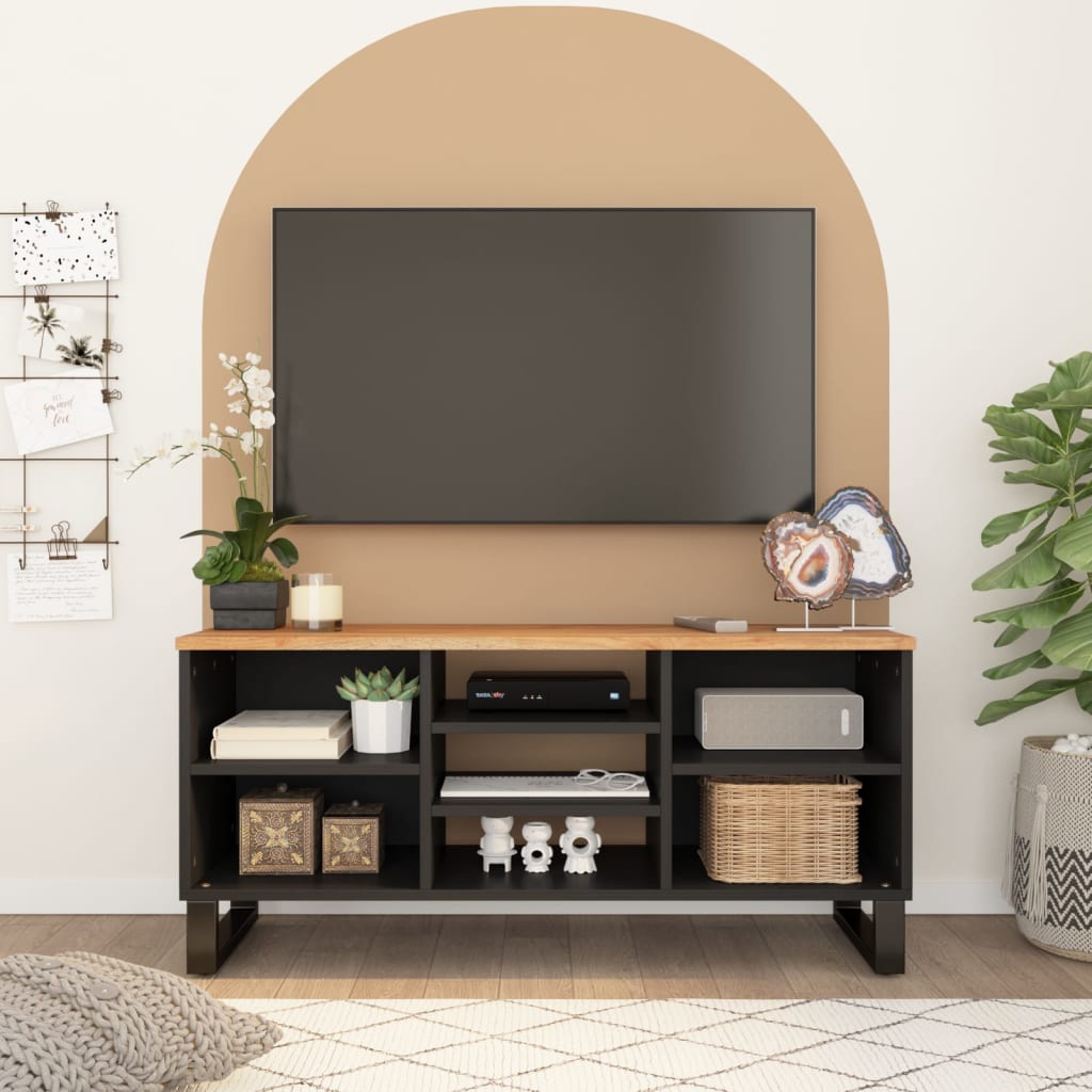Tv-Meubel 100X33X46 Cm Massief Mangohout En Bewerkt Hout