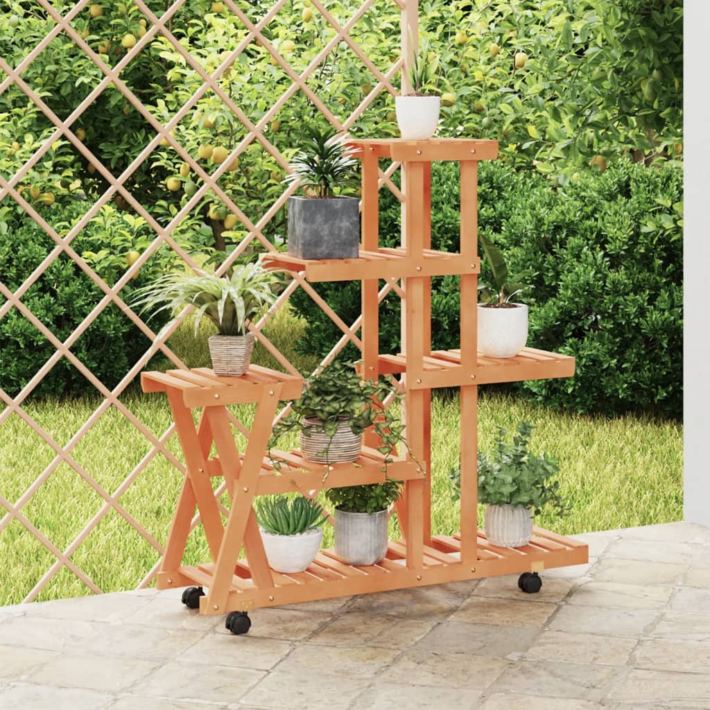 Plantenstandaard 75X25X40,5 Cm Massief Vurenhout Lichtbruin