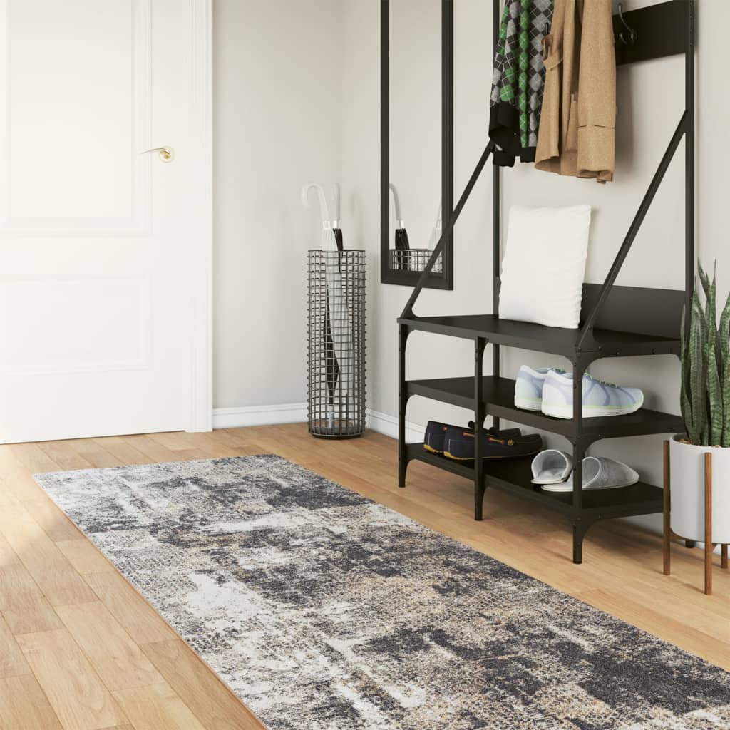 Vloerkleed Wasbaar Anti-Slip Meerkleurig Zwart En Wit