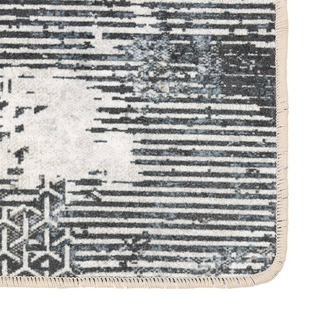 Vloerkleed Wasbaar Anti-Slip Meerkleurig Zwart En Wit