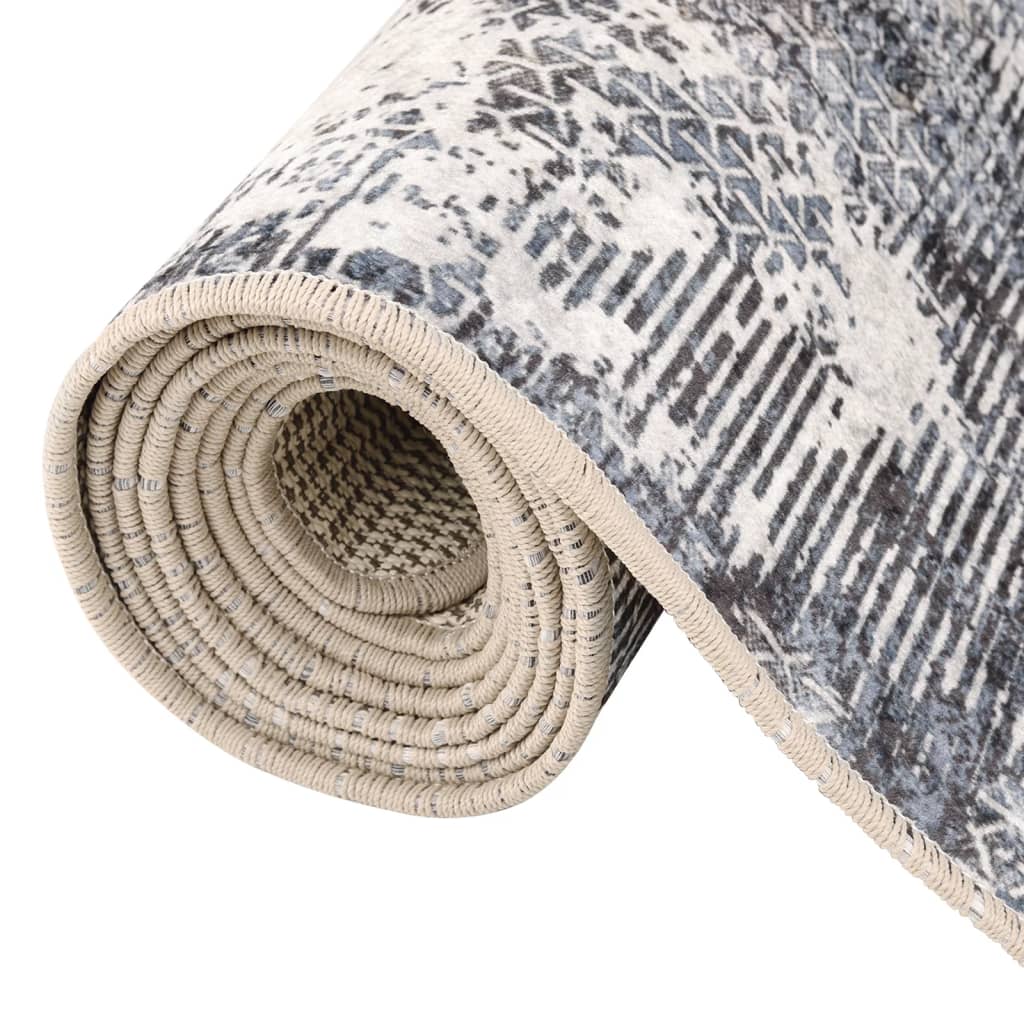Vloerkleed Wasbaar Anti-Slip Meerkleurig Zwart En Wit