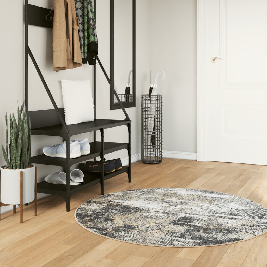 Vloerkleed Wasbaar Anti-Slip Meerkleurig Zwart En Wit