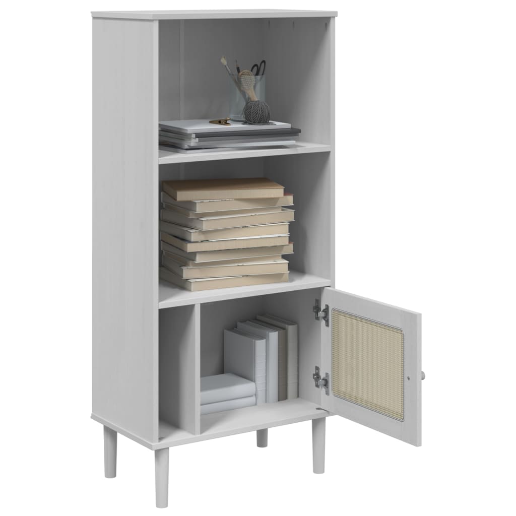 Boekenkast Senja Rattan-Look 60X35X130 Cm Grenenhout