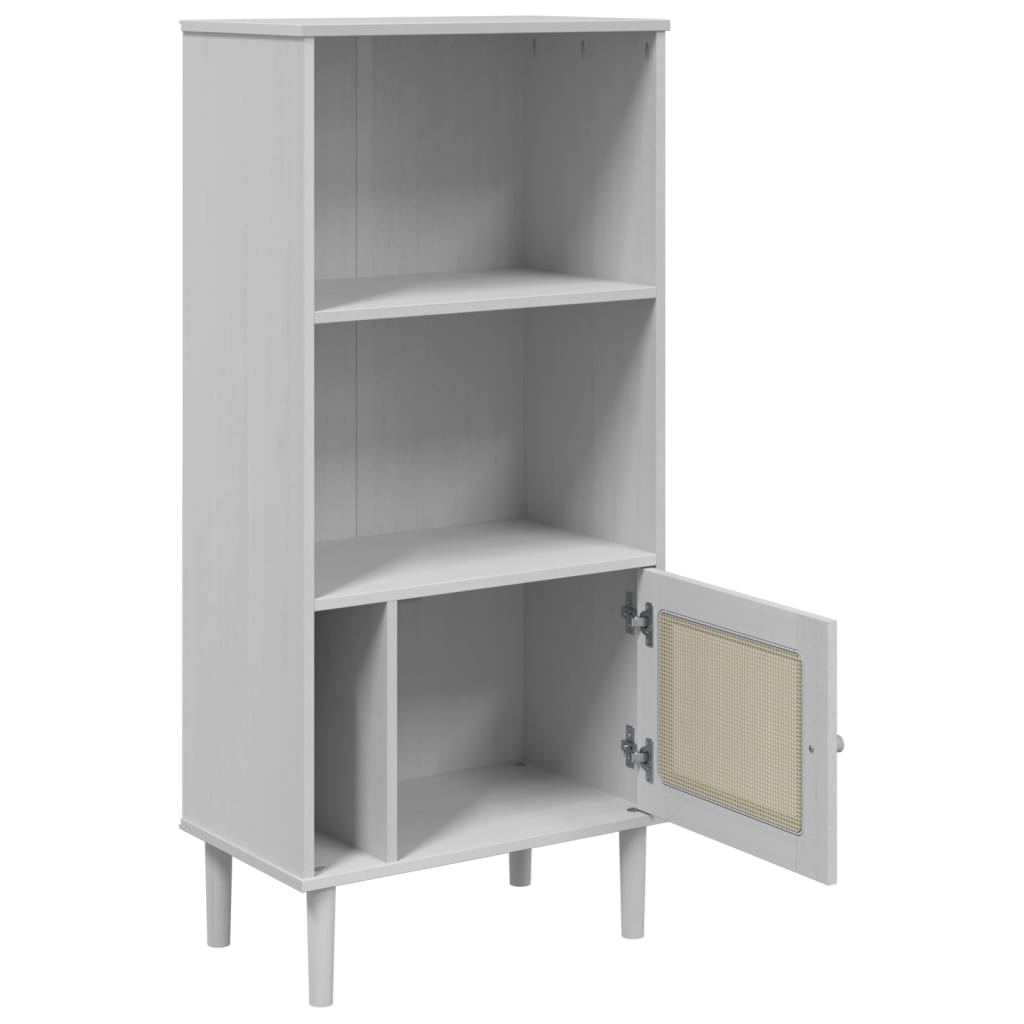 Boekenkast Senja Rattan-Look 60X35X130 Cm Grenenhout