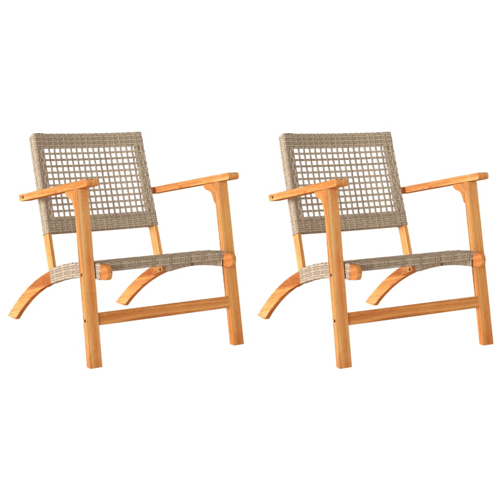 Tuinstoelen 2 St Poly Rattan En Acaciahout