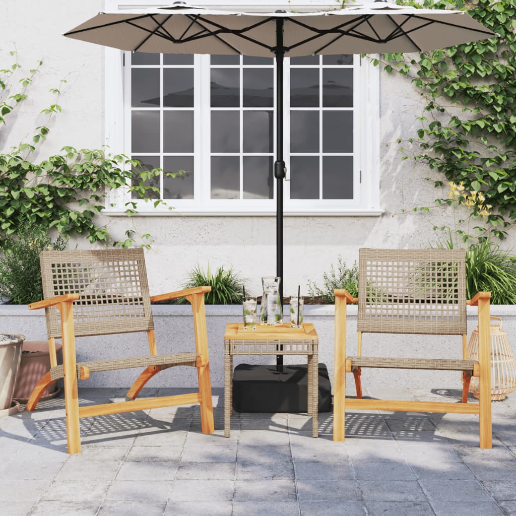 Tuinstoelen 2 St Poly Rattan En Acaciahout