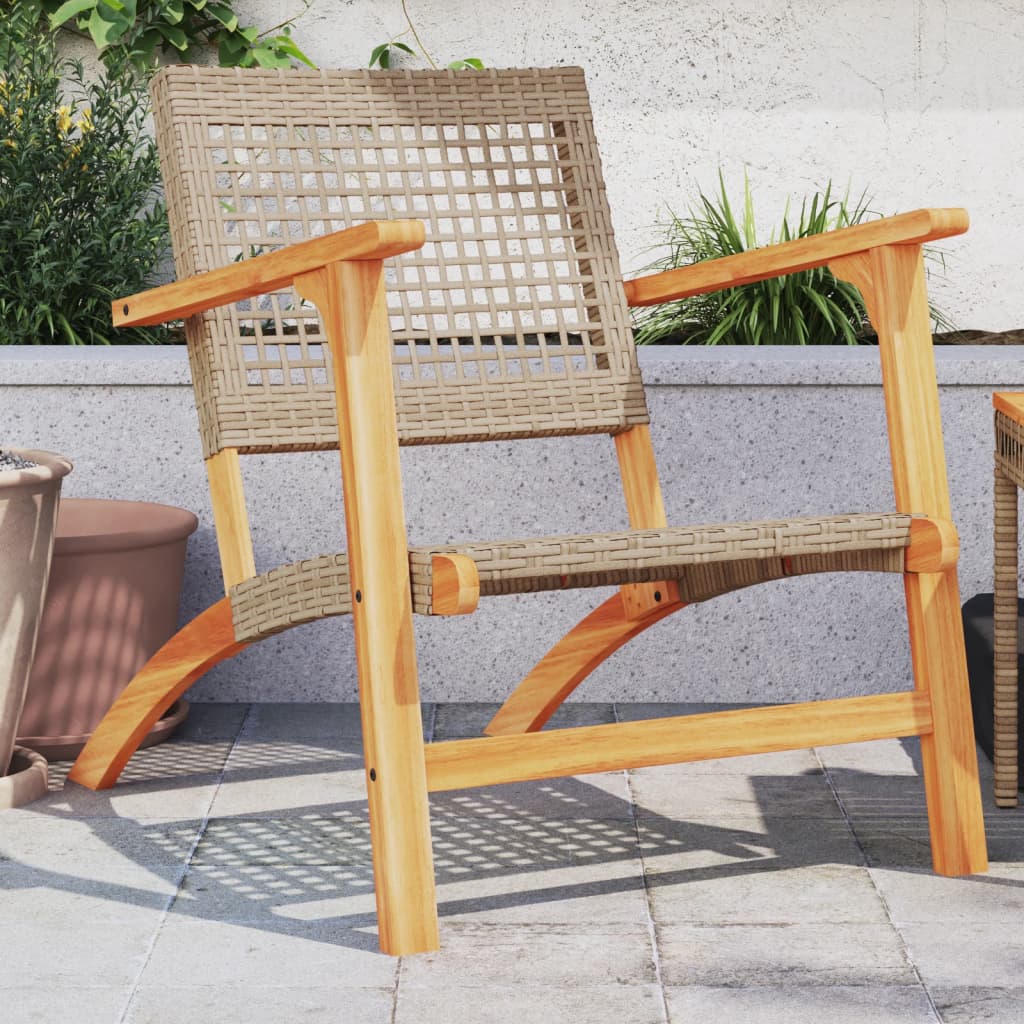 Tuinstoelen 2 St Poly Rattan En Acaciahout