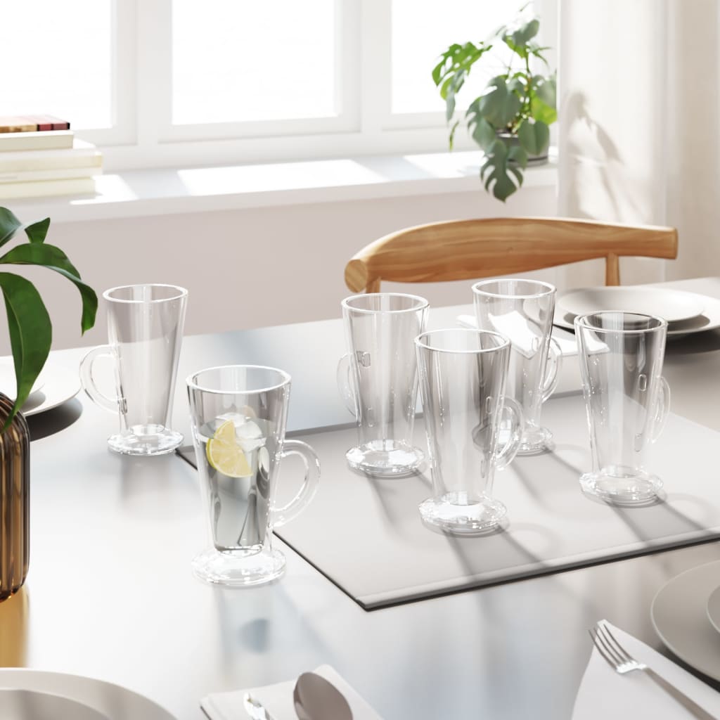 Latteglazen Met Handvat 6 Stuks 250 Ml Terracotta