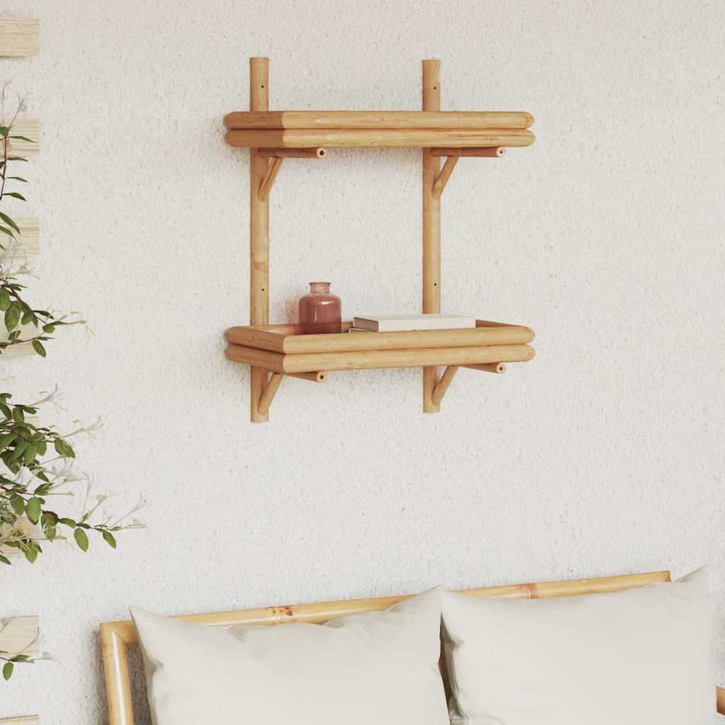 Wandplank Met Plank Wandgemonteerd Bruin 75 X 26 X 60 Cm Bamboe