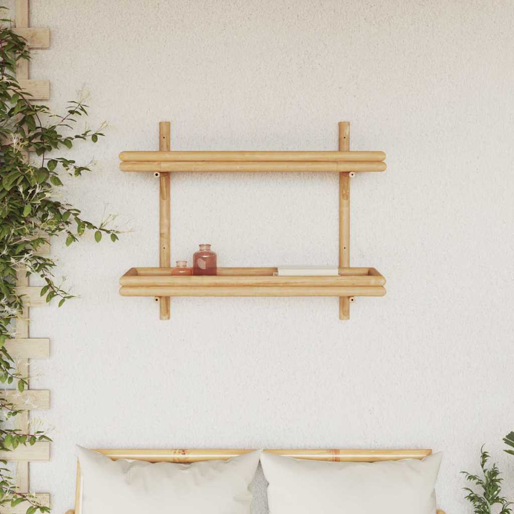 Wandplank Met Plank Wandgemonteerd Bruin 75 X 26 X 60 Cm Bamboe
