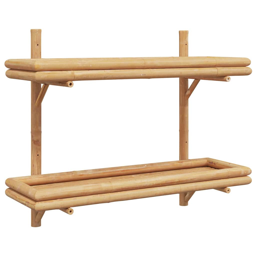 Wandplank Met Plank Wandgemonteerd Bruin 75 X 26 X 60 Cm Bamboe