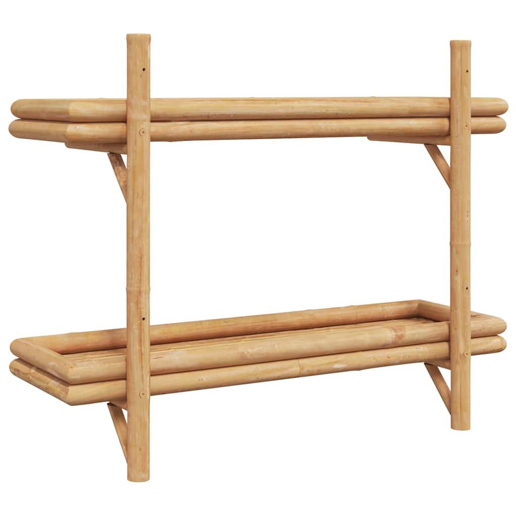 Wandplank Met Plank Wandgemonteerd Bruin 75 X 26 X 60 Cm Bamboe
