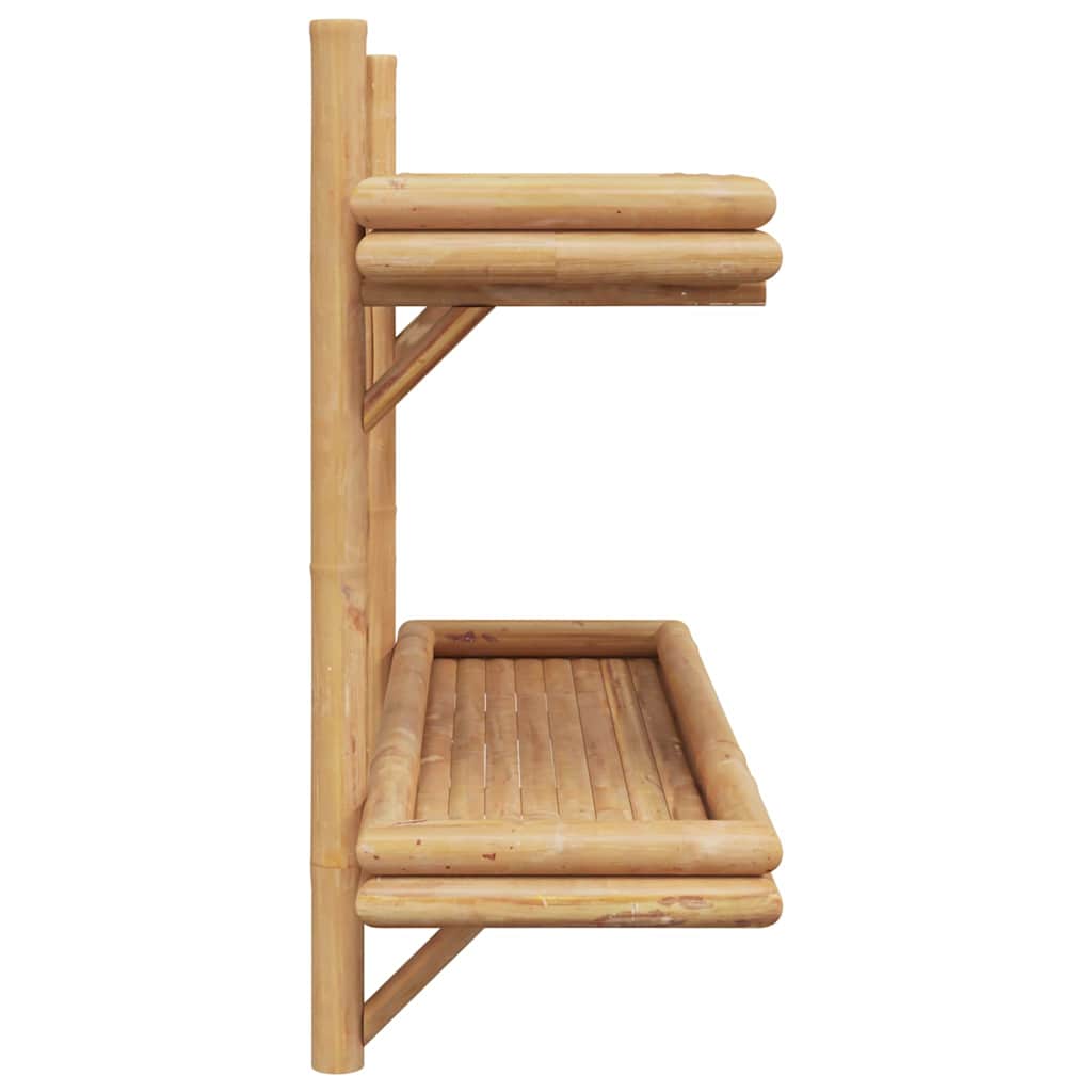 Wandplank Met Plank Wandgemonteerd Bruin 75 X 26 X 60 Cm Bamboe