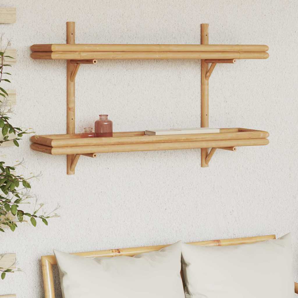Wandplank Met Plank Wandgemonteerd Bruin 75 X 26 X 60 Cm Bamboe