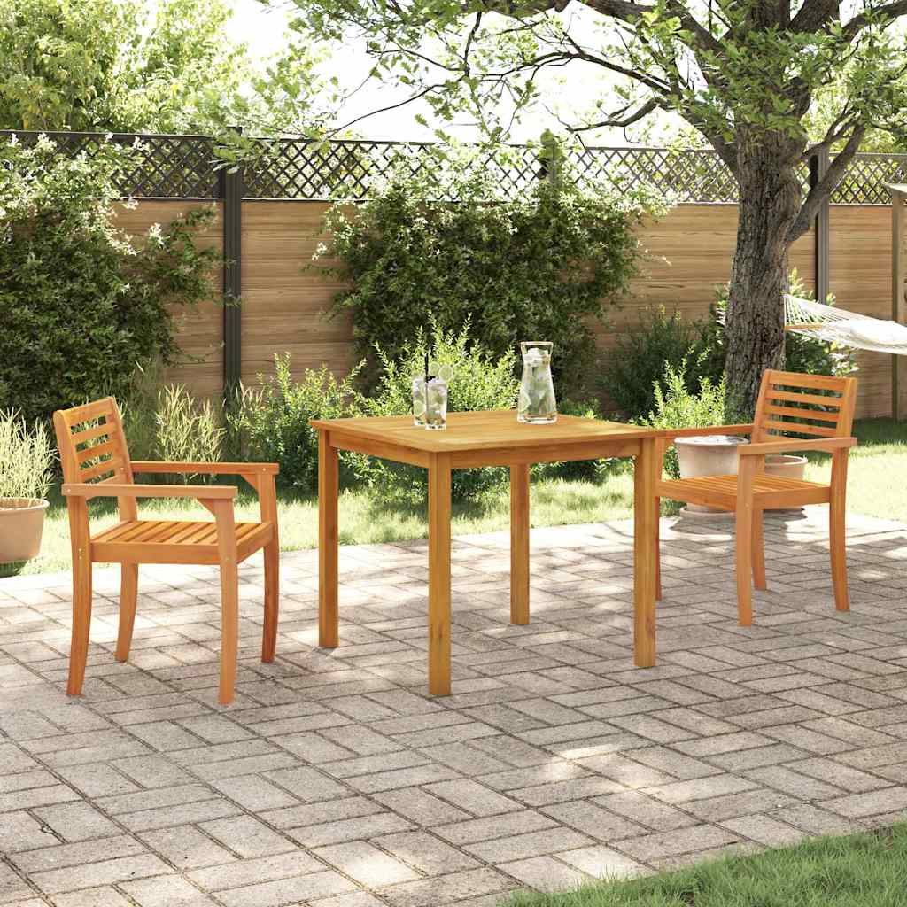 Tuin Eetset 3 Pcs Bruin 110 X 110 X 75 Cm Massief Acaciahout