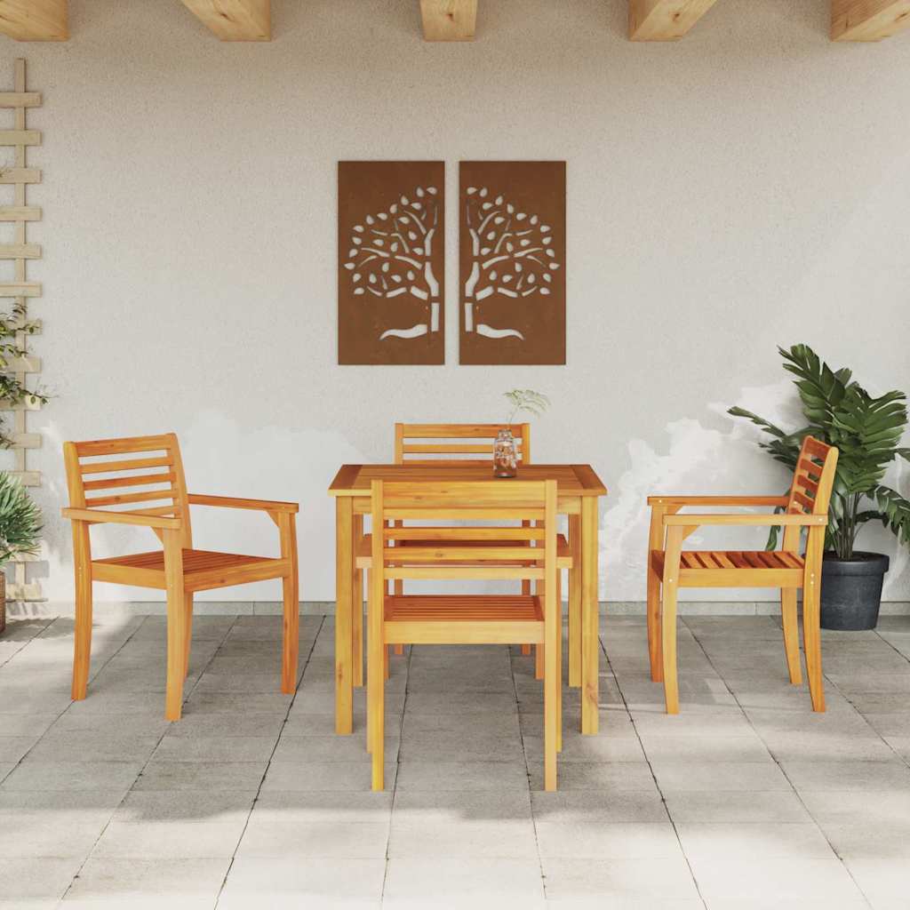 Tuin Eetset 3 Pcs Bruin 110 X 110 X 75 Cm Massief Acaciahout
