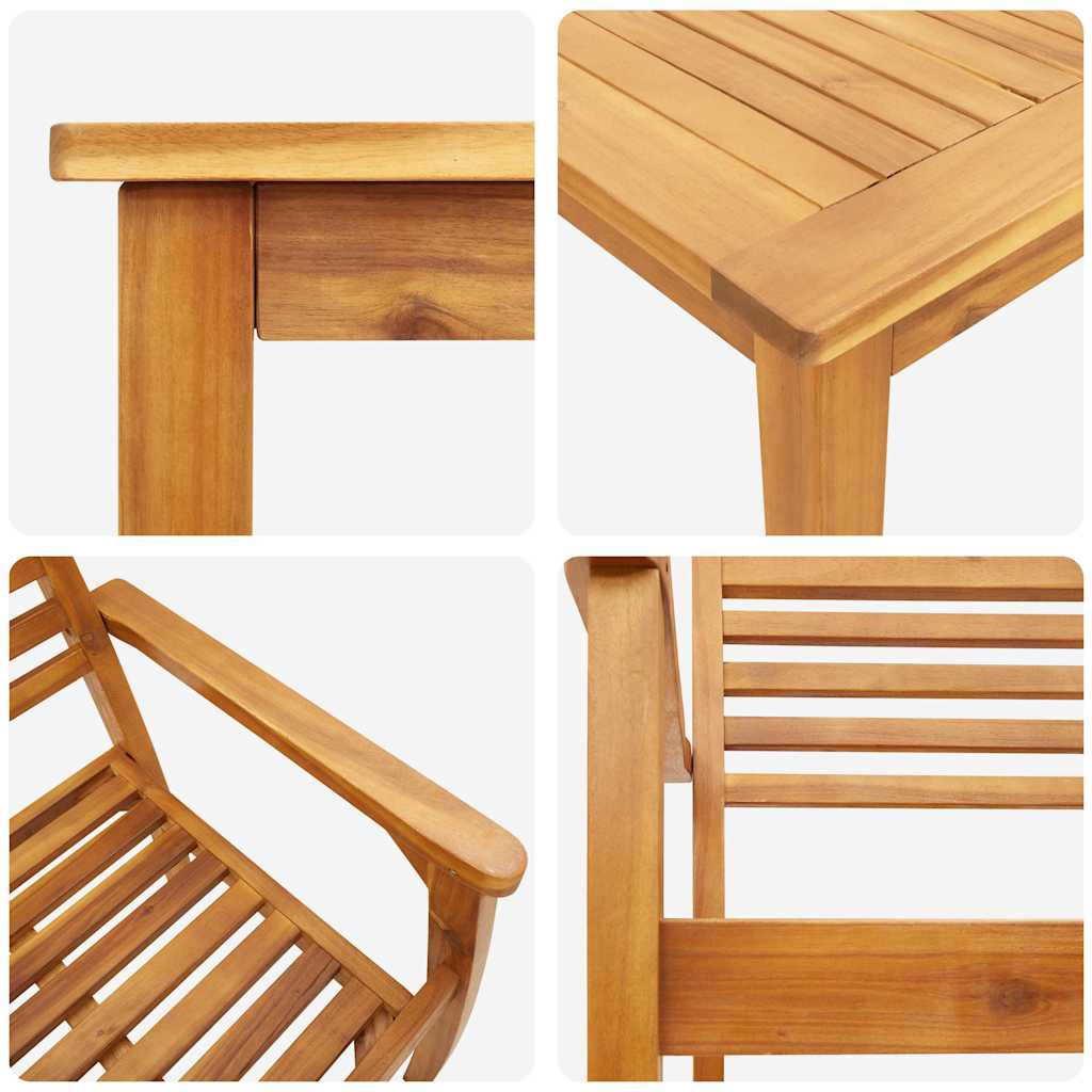Tuin Eetset 3 Pcs Bruin 110 X 110 X 75 Cm Massief Acaciahout