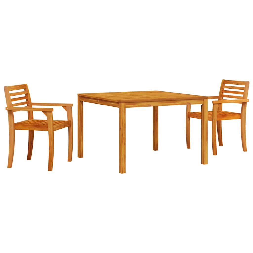 Tuin Eetset 3 Pcs Bruin 110 X 110 X 75 Cm Massief Acaciahout