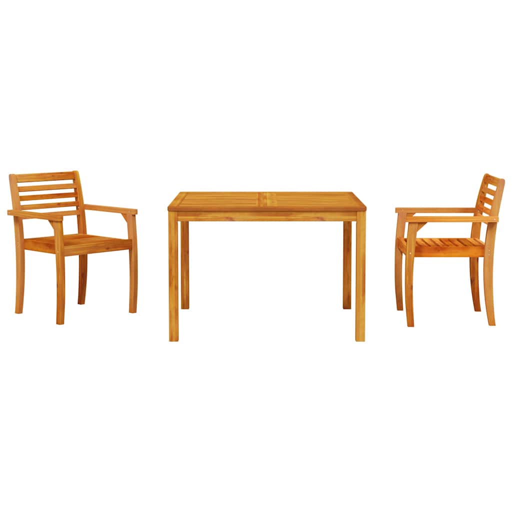 Tuin Eetset 3 Pcs Bruin 110 X 110 X 75 Cm Massief Acaciahout
