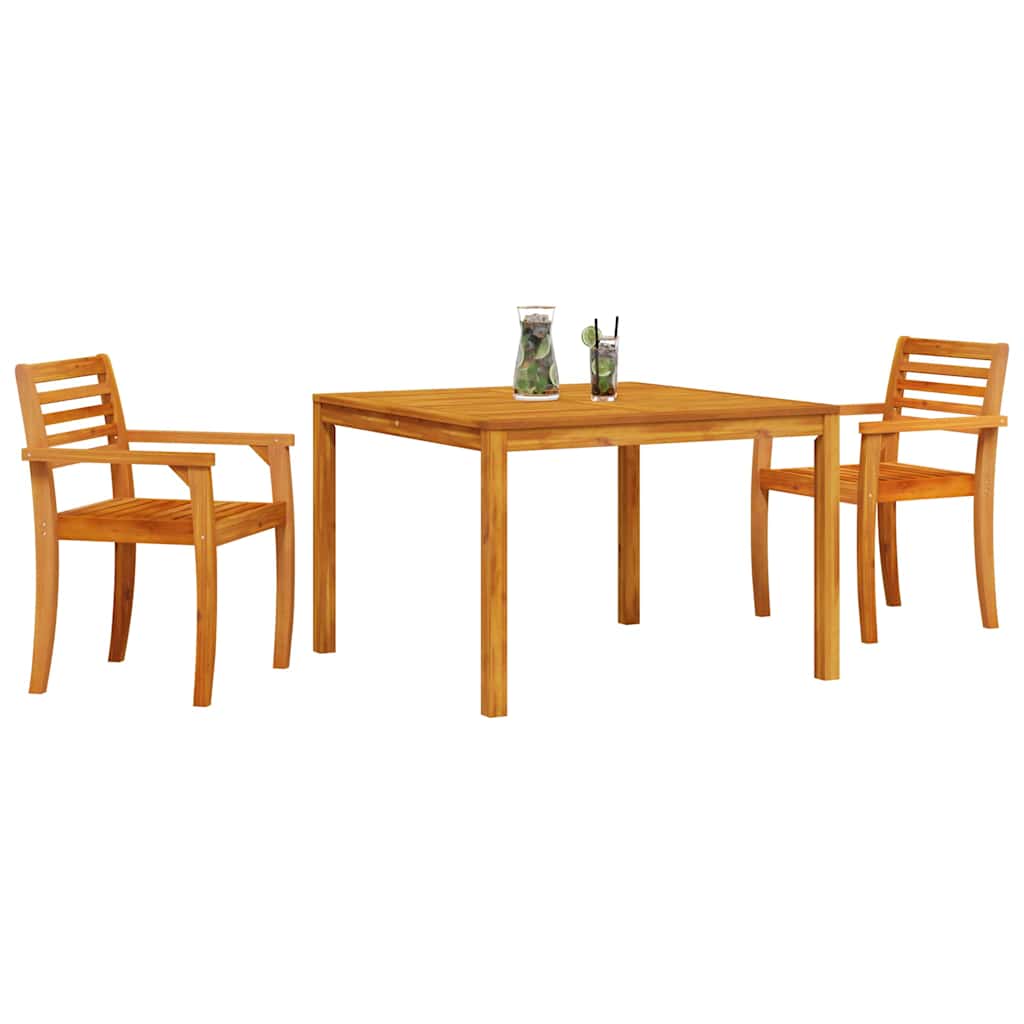 Tuin Eetset 3 Pcs Bruin 110 X 110 X 75 Cm Massief Acaciahout