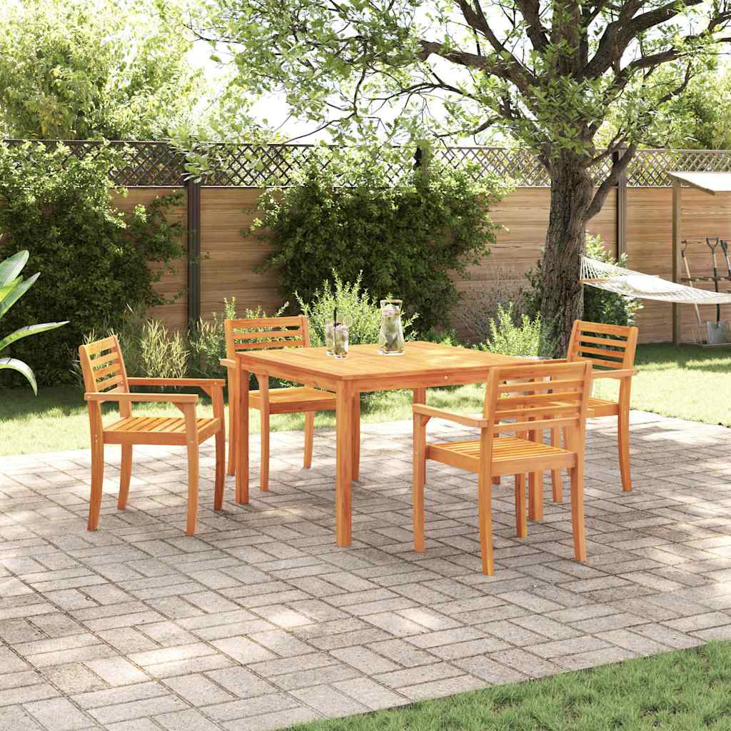 Tuin Eetset 3 Pcs Bruin 110 X 110 X 75 Cm Massief Acaciahout