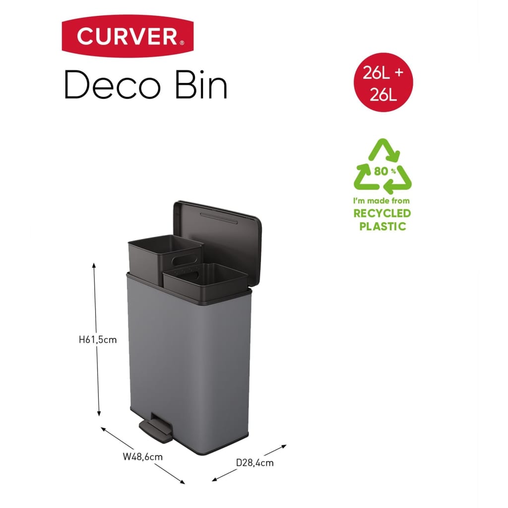 Curver Pedaalemmer Deco Duo 26+26 L Koel