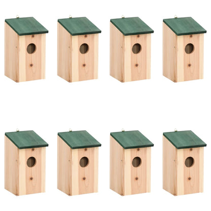 Vogelhuisjes 8 St 12X12X22 Cm Hout