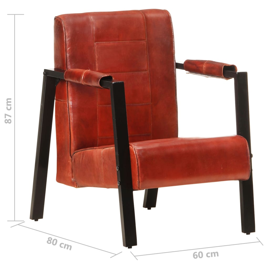 Fauteuil 60X80X87 Cm Echt Geitenleer