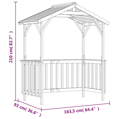 Barbecue-Overkapping 163,5X93X210 Cm Geïmpregneerd Grenenhout