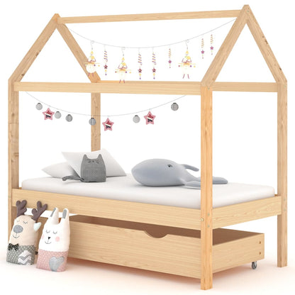 Kinderbedframe Met Lade Grenenhout