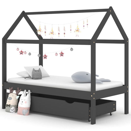 Kinderbedframe Met Lade Grenenhout