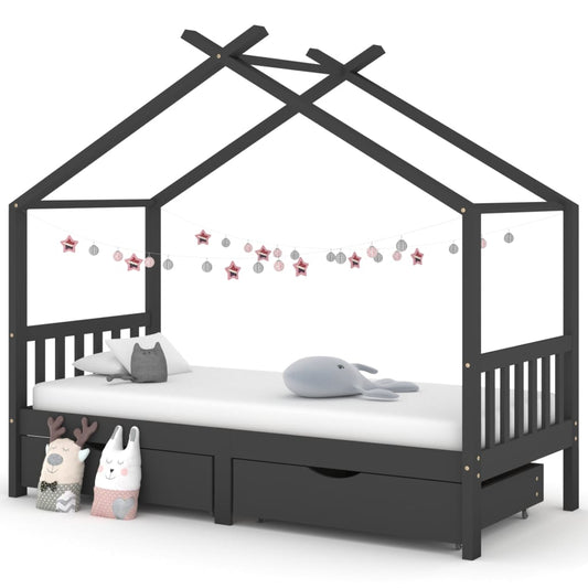 Kinderbedframe Met Lades Grenenhout