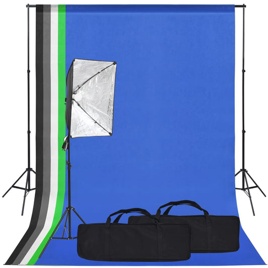 Fotostudioset Met Softboxlamp En Achtergrond