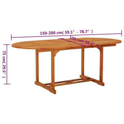 Tuintafel 200X100X75 Cm Massief Eucalyptushout